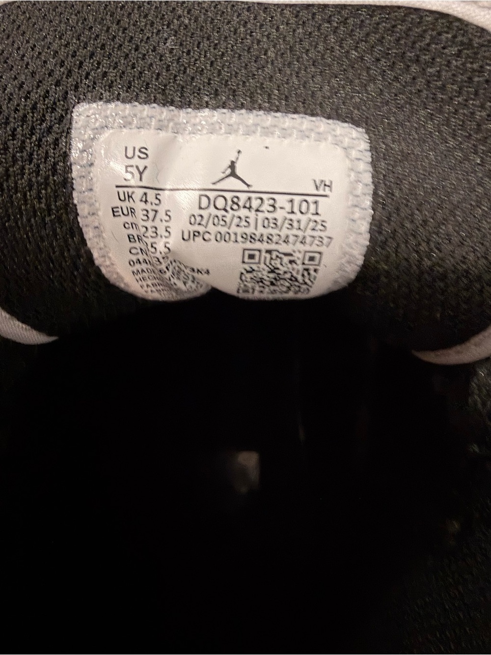 Jordan Kids' Black and White High-Top Sneakers - Picture 4 of 4